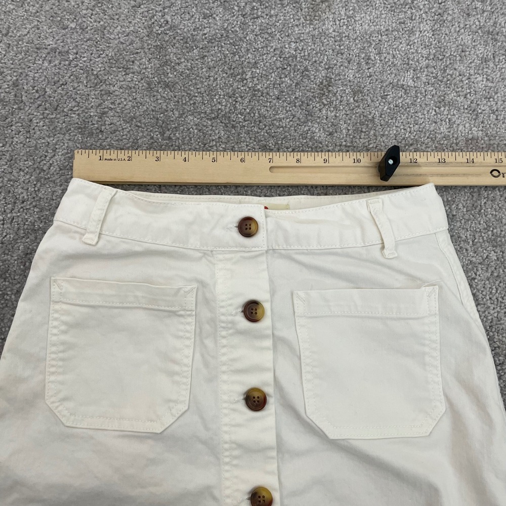 Marine Layer Skirt Womens 4 Mini A Line Button White Cotton - Picture 8 of 9